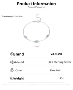 Spécifications de taille détaillées pour le bracelet en argent 925 œil du diable
