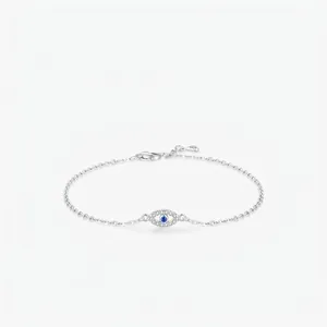 925 Sterling Silver Evil Eye Bracelet For Women Zirconia Inlaid Modern Elegant Thin Chain Bracelet Silver Gold Plated Jewelry Gift