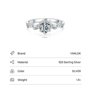 Elegante anello in argento 925 con pietra quadrata 5x5mm e design a simbolo infinito