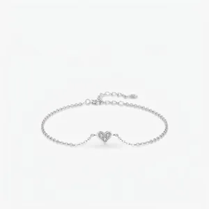 Elegante Bracciale a Cuore in Argento Sterling 925 Per Donna Con Pavé di Zirconia Catena Regolabile Gioielli di Moda Regalo di Anniversario