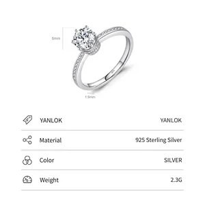 Elegant 925 sterling silver crown engagement ring with a 6mm sparkling solitaire diamond