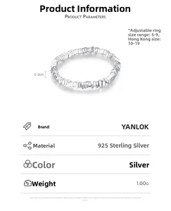 S925 sterling silver ring detail showing 0.3cm width and adjustable size parameters