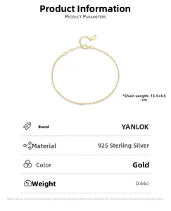 Detailed specs of S925 sterling silver beaded gold bracelet with size and weight info