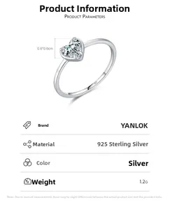 Détail macro du poinçon S925 sur la bague de fiançailles avec diamant en forme de cœur
