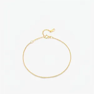 S925 Sterling Silver Gold Bead Bracelet For Women Minimalist Dainty Adjustable Round Ball Chain Daily Office Jewelry