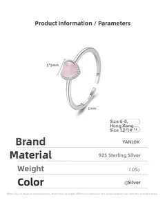 Macro shot of 925 sterling silver ring with 5x5mm pink heart cat eye stone and 1mm band
