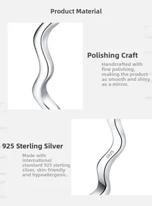 Makroaufnahme von S925 Sterling Silber Wellenring mit polierter Oberfläche und Stempel