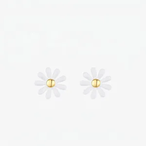 925 Sterling Silver Daisy Stud Earrings For Women Sweet Minimalist Flower Drip Glue Small Earrings Floral Jewelry Gift