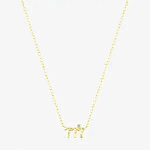 S925 Sterlingsilber Glückszahl 777 Anhänger Halskette Für Damen Vergoldet Zirkonia Eingelegt Einzigartige Vintage Luxus Schmuck