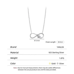 925 sterling silver infinity heart pendant necklace with dimensions and size specifications