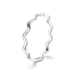 Minimalistischer S925 Sterlingsilber Ring mit modernem Wellendesign für Damen