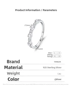 Détails d'une bague en argent S925 avec perles délicates et sertissage de zircons