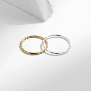 Minimalist s925 sterling silver polished stackable rings in gold and silver finishes