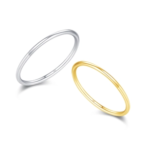 Minimalist S925 sterling silver band rings in silver and gold colors with hallmark