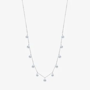 Collier en Argent Sterling 925 avec Zirconia Larme pour Femme Choker avec Pendentif Scintillant Bijoux de Mode Cadeau