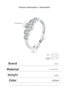 Detail view of S925 sterling silver ring with 4x6mm oval and round cubic zirconia stones