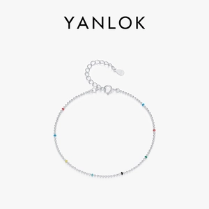 925 Sterling Silver Minimalist Colored Bead Bracelet For Women Cute Colorful Round Beads Adjustable Chain Fashion Jewelry Hand Accessories Gift