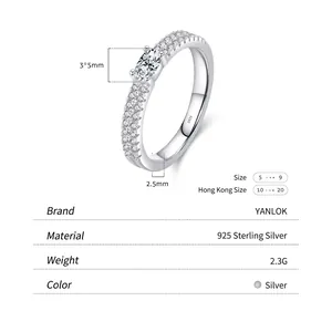 Elegant S925 sterling silver double-layer ring featuring an oval center stone and pavé diamonds