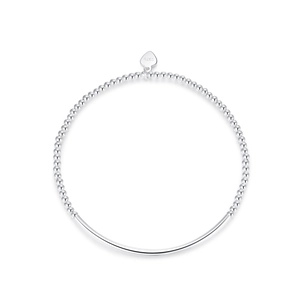 Elegante bracciale in argento sterling S925 con perline e ciondolo a cuore