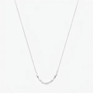 Minimalist 925 Sterling Silver Necklace For Women Sweet Cool Style Geometric Square Cube Bead Clavicle Chain Jewelry