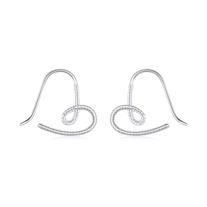Boucles d'oreilles cœur en argent sterling S925 avec texture de serpent minimaliste
