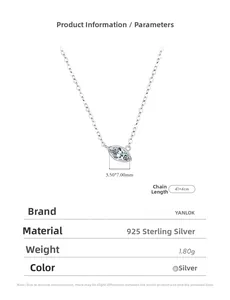 Dettagli della collana in argento S925 con solitario scintillante taglio marquise