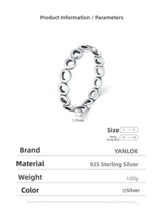 Détails de la bague creuse en argent sterling s925 de 3,20mm de large et 1,00g de poids