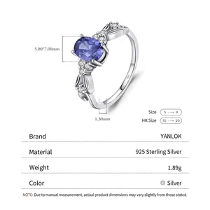 S925 sterling silver mermaid tail ring with oval purple gemstone and leaf band details