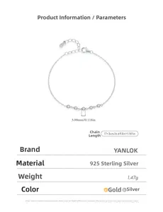 Dettaglio del bracciale in argento 925 con zirconi da 3mm e specifiche delle dimensioni