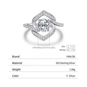 Bague luxueuse en argent sterling S925 avec zircon ovale brillant et design croisé