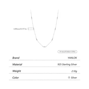 Elegante collana girocollo in argento sterling S925 con ciondoli tondi da 4 mm