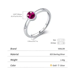 S925 sterling silver ring with oval pigeon blood red stone and side diamond accents