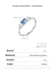 Technical drawing of S925 silver ring showing 1.10mm band width and 4.00mm gemstone size