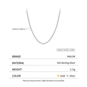 Minimalist S925 sterling silver ball bead choker necklace in gold and silver finish
