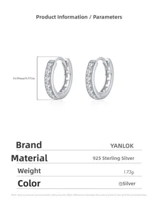 Detaillierte Größenparameter der U-förmigen Creolen aus S925 Sterlingsilber mit Zirkon