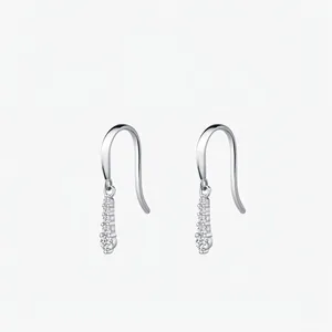 925 Sterling Silver Moissanite D Color Drop Hook Earrings Elegant Sparkly Inlaid Water Drop Dangle Earrings For Women Business