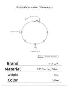Detail specifications of S925 sterling silver four-leaf clover bracelet with zircon stones