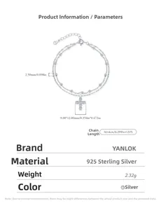 Detailed specs of S925 sterling silver double-layer bracelet with sparkling cross charm
