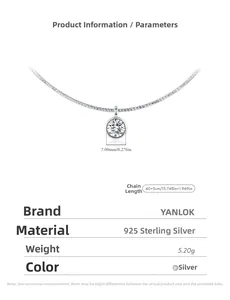 Detail specifications of 925 sterling silver choker with a 7mm round bubble solitaire