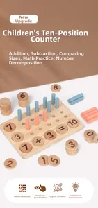 Planche éducative en bois de correspondance des chiffres pour apprendre les maths