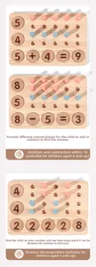 Planche éducative en bois pour enfants apprenant les additions et les soustractions math