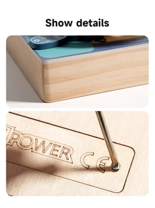Close-up of wooden Montessori busy board showing the durable CE certified power structure