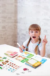 Educational magic water coloring cards with reusable pen and stickers for toddler learning