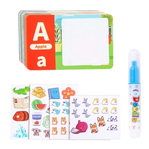 Educational magic water drawing card set with alphabet cards and stickers for kids
