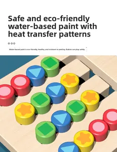 Detail of wooden toy showing eco-friendly water-based paint and heat transfer printing