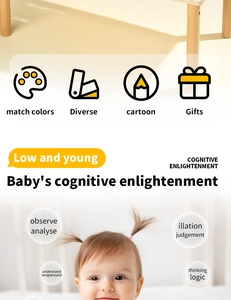 Detail of Montessori activity table showing color matching and cognitive logic features