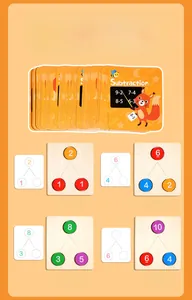 Educational wooden subtraction decomposition board with colorful math exercise cards