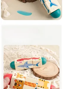 Detailed close-up of a wooden rotating puzzle block for baby fine motor skill training