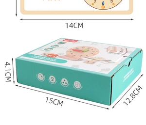 Educational wooden teaching clock kit dimensions and components for toddlers learning time