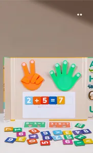 Educational Montessori felt board for kids with finger counting and number magnets